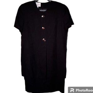 Vintange Evan Picone Linen/Rayon Blend Dress w/Unique Animal Buttons Size 14 EUC